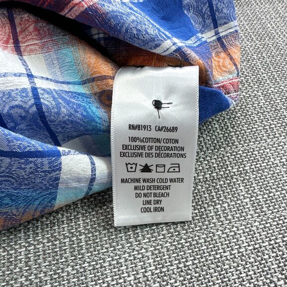 Robert Graham Shirt Mens XXL Bright Plaid Contrasting Flip Cuffs Colorful - Picture 6 of 10